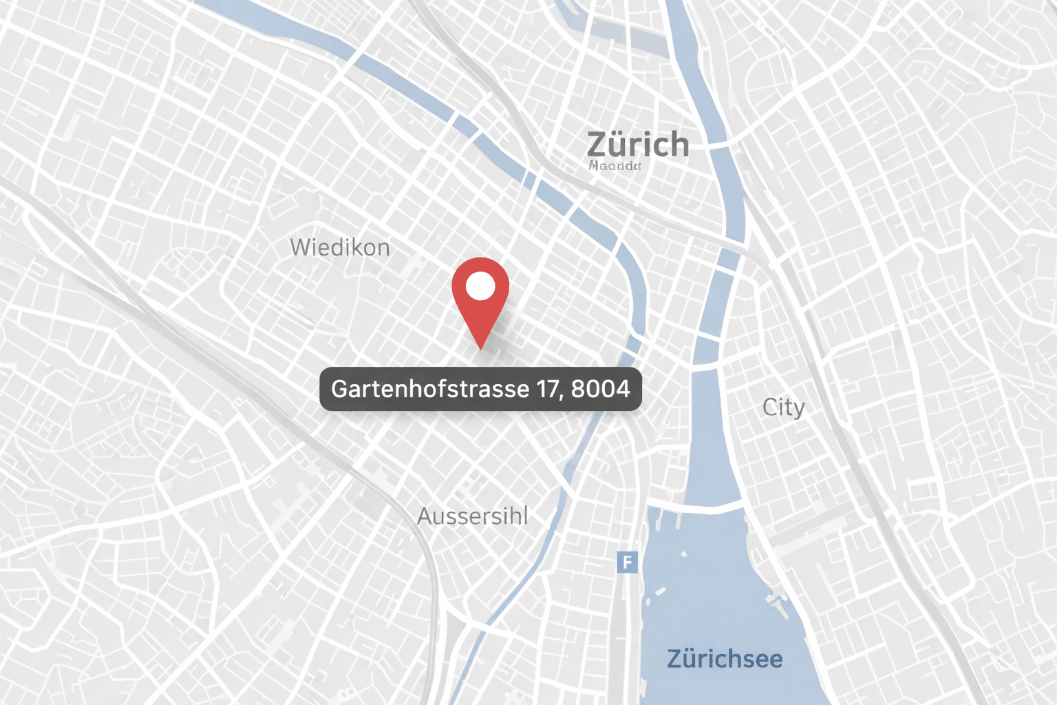 Статический скриншот карты с адресом NetVisionCraft: Gartenhofstrasse 17, 8004 Zürich, Швейцария